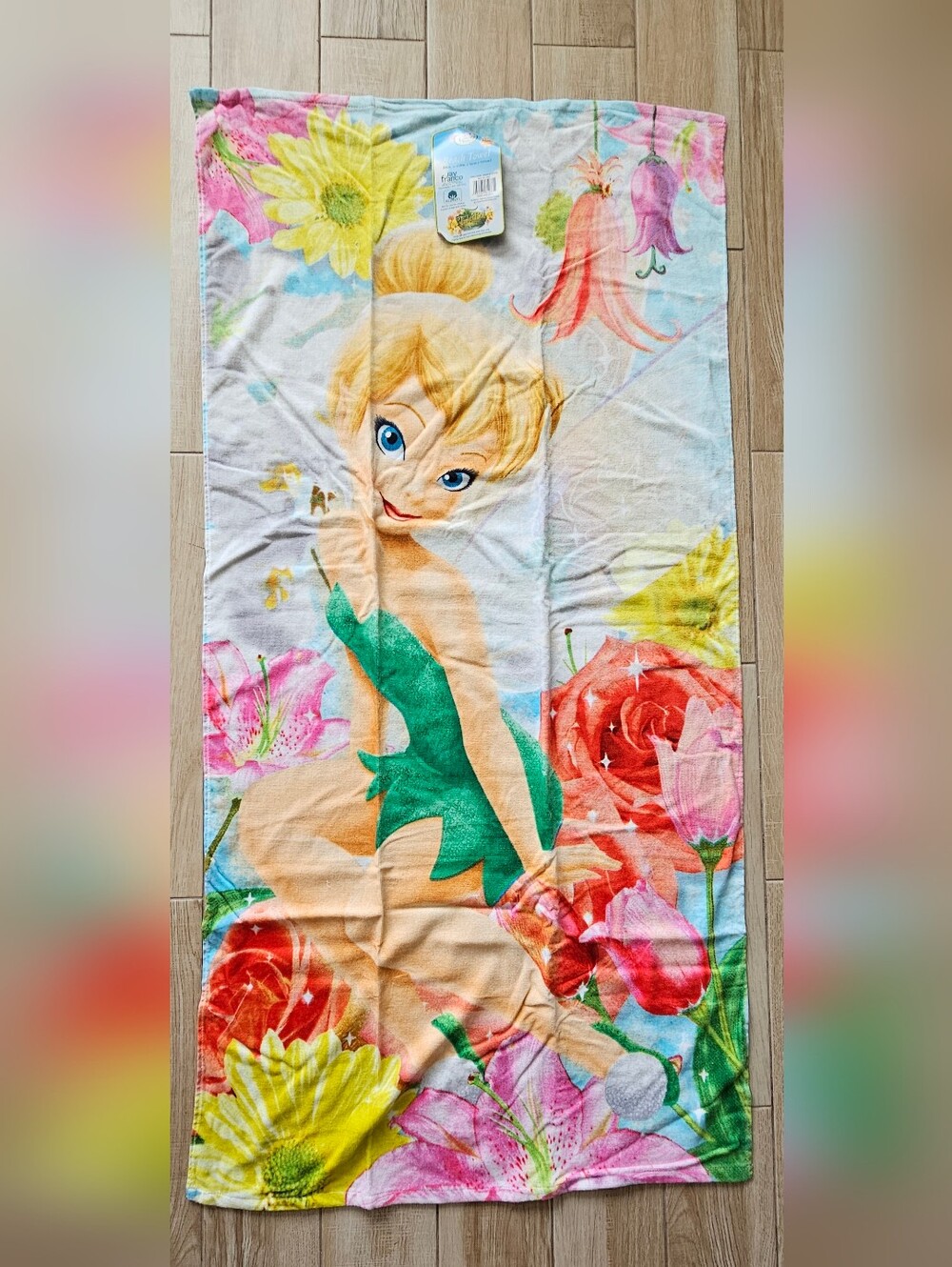 NWT Disney Fairies Tinkerbell Beach Towel 30x60 Cotton Secret Wishes Target 2010